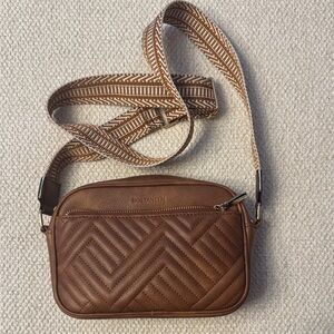 Bosantu Brown Quilted Crossbody Bag